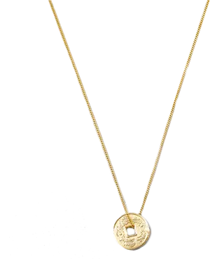 Elegant Gold Pendant Necklace PNG image