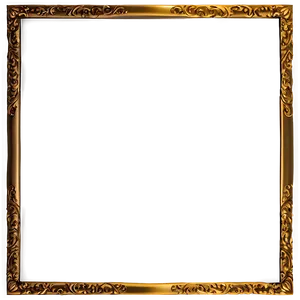 Elegant Gold Picture Frame PNG Kct