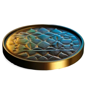 Elegant Gold Rim Coaster Png 74 PNG image