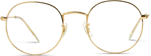 Elegant Gold Round Eyeglasses Isolated PNG image