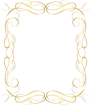 Elegant Gold Scroll Frame PNG image