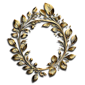Elegant Gold Wreath Design PNG 05242024