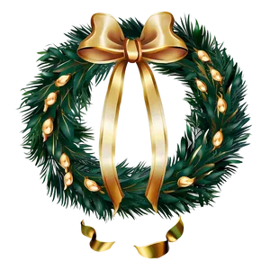 Elegant Gold Wreath Design PNG 05242024