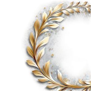 Elegant Gold Wreath Design PNG Fgh70