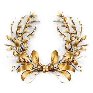 Elegant Gold Wreath Design PNG Jgo84