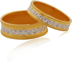 Elegant Golden Bangles Design PNG image