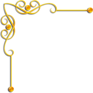 Elegant Golden Corner Border Design PNG image