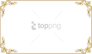 Elegant Golden Floral Border Template PNG