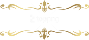 Elegant_ Golden_ Floral_ Decorative_ Line PNG