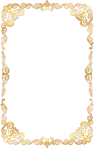 Elegant Golden Floral Frame PNG image