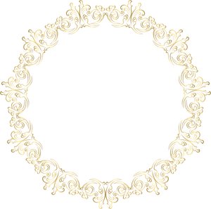 Elegant Golden Floral Frame PNG