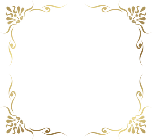 Elegant Golden Floral Frame PNG image