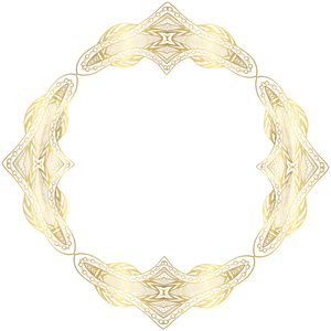 Elegant Golden Floral Frame PNG image