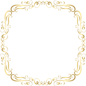Elegant Golden Floral Frame PNG
