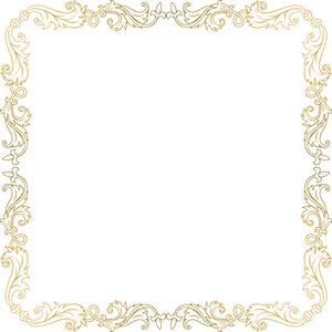 Elegant Golden Floral Frame PNG image