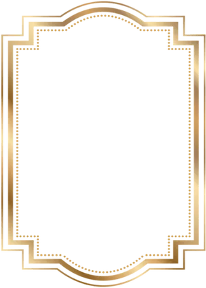 Elegant Golden Frame Design PNG