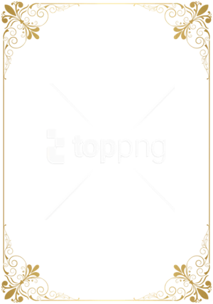 Elegant Golden Frame Design PNG