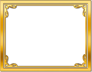 Elegant Golden Frame PNG