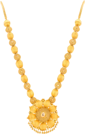 Elegant Golden Orb Necklace PNG