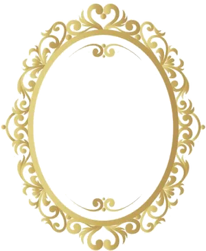 Elegant Golden Oval Frame PNG image