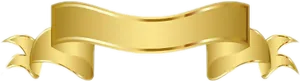 Elegant Golden Ribbon Banner PNG image