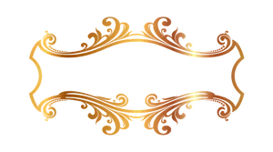 Elegant Golden Scroll Frame PNG image