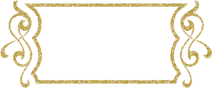 Elegant Golden Scroll Frame PNG