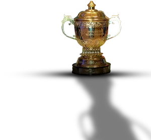 Elegant Golden Trophyon Black Background PNG image