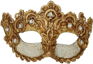 Elegant Golden Venetian Mask PNG image
