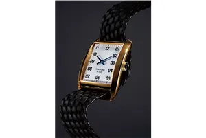 Elegant Golden Wristwatchon Black Background PNG