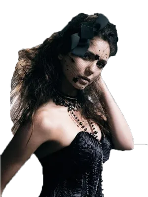 Elegant Gothic Style Woman PNG image