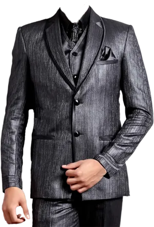 Elegant Gray Suit Man PNG image