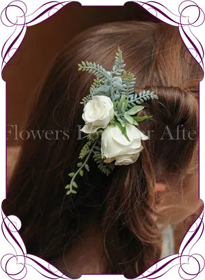 Elegant Hair Floral Arrangement PNG image