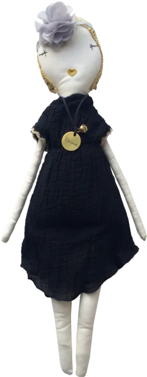 Elegant Handmade Fabric Doll PNG image