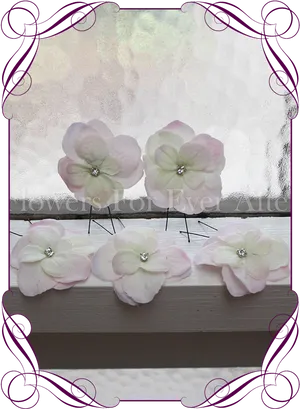 Elegant Handmade Floral Hairpins PNG image