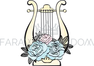 Elegant Harpand Floral Crown Vector PNG image