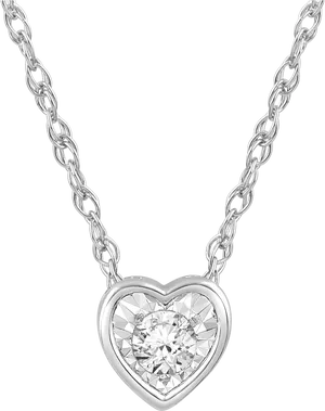 Elegant Heart Diamond Necklace PNG image