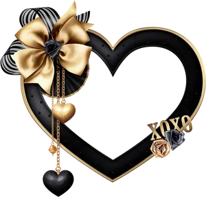 Elegant Heart Love Frame PNG image