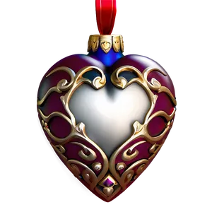 Elegant Heart Ornament PNG 06202024