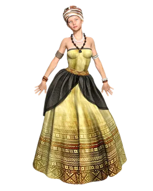 Elegant Historical Figure3 D Render