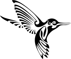 Elegant Hummingbird Silhouette PNG image