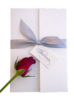 Elegant Invitation Cardwith Red Rose