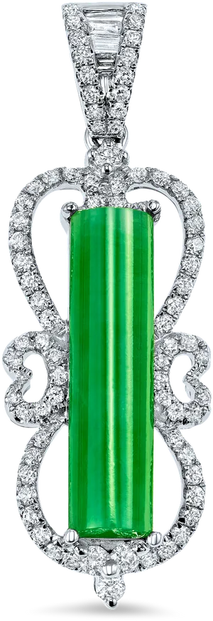 Elegant Jade Pendant Diamond Encrusted PNG image