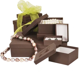 Elegant Jewelry Boxesand Pearl Necklace