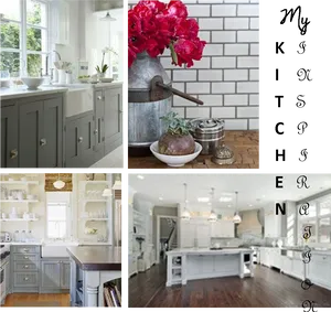Elegant Kitchen Design Collage PNG image