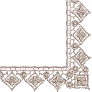 Elegant Lace Corner Border Design PNG image