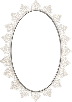 Elegant Lace Oval Frame PNG image