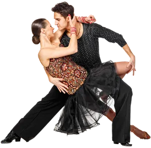 Elegant Latin Ballroom Dance Pose PNG