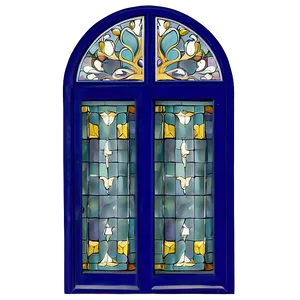 Elegant Leaded Glass Door PNG Vvh