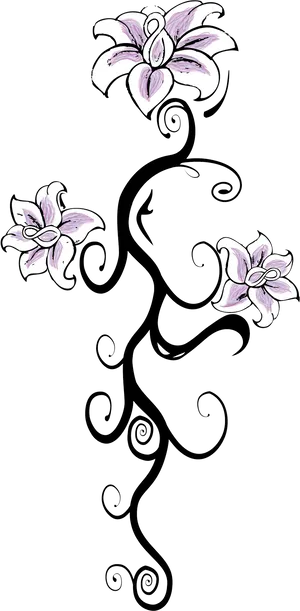 Elegant Lily Tattoo Design PNG image